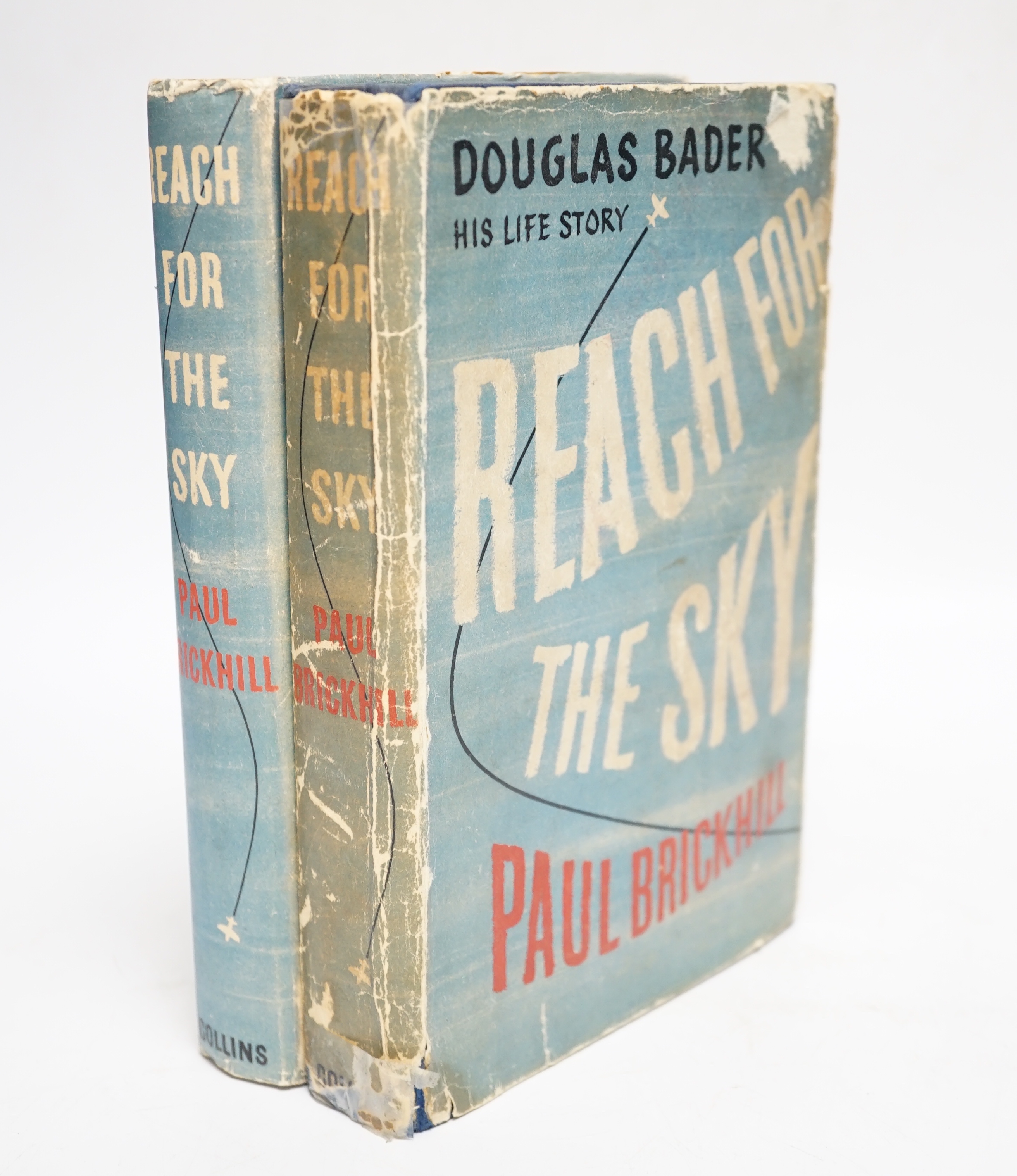 Two copies of Reach for the Skies by P Brickhill, one autographed by Douglas Bader, pub. 1954